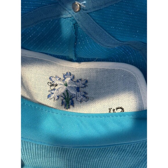 80s/90s VTG SILVER MOUNTAIN CORDUROY Turquoise Hat Ski Lodge Strap Back Idaho - Picture 6 of 6